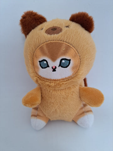 Soft Cat Keychain in a Teddy Bear Costume