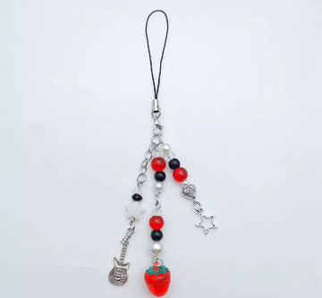 Red Strawberry Pendant Keychain