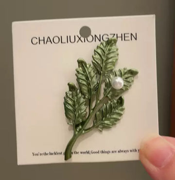 Twig Brooch with Pearl