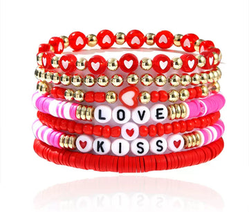 "Love & Kiss" Bracelet Set