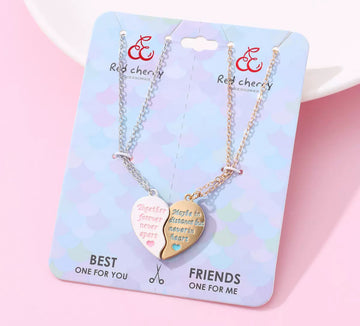 Pair of Magnetic Heart Pendants in White and Gold