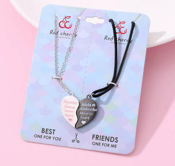 Pair of Magnetic Heart Pendants – Black and White