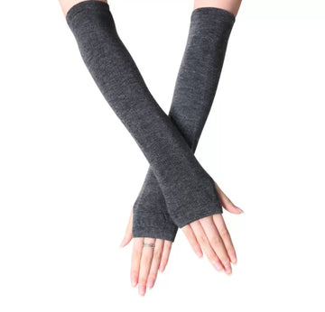 Thick Dark Gray Mittens