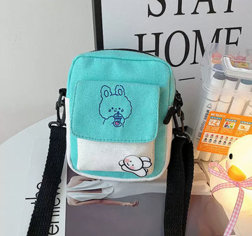 Mini Bear Themed Purse in Azure Blue