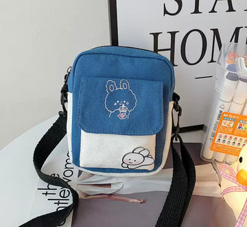 Blue Mini Bear-Design Bag