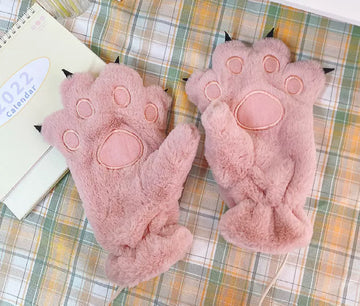 Pink Fingerless Gloves with Claws