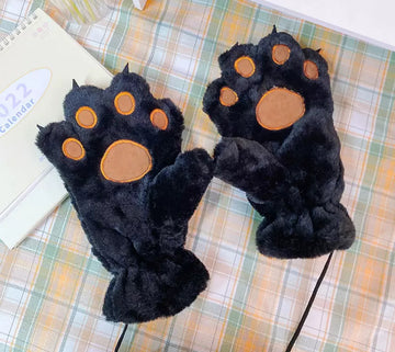 Black Paw Gloves with Claws
