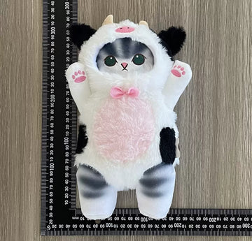 Soft Plush Toy Cat in a Cow Costume, 26 cm