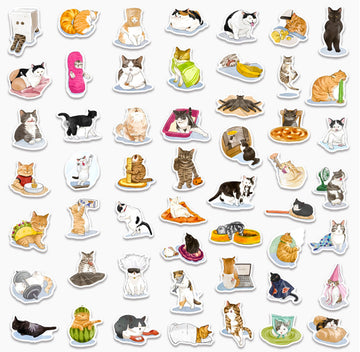Set of 50 Cat Stickers