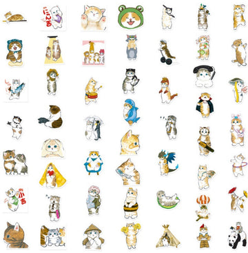 50-Piece Cat Stickers Set