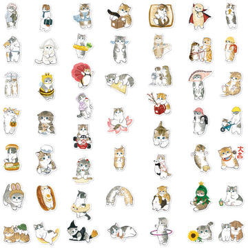 50-Piece Cat Stickers Set
