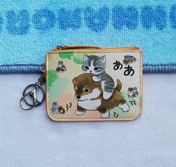Coin Purse with Cat and Dog Design