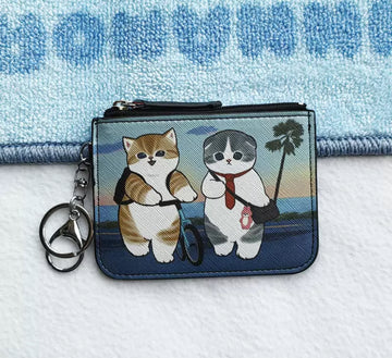 Coin Wallet with Cats and Friends Design