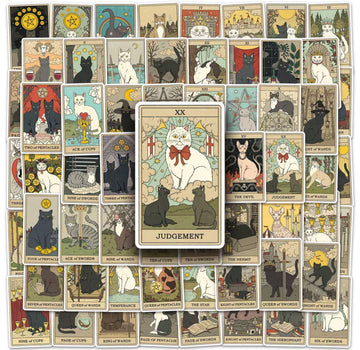 78-Piece Cat Tarot Sticker Set