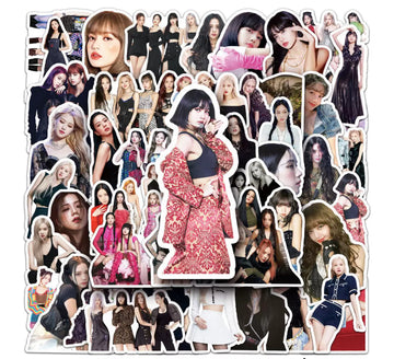 50-Piece K-pop Black Pink Sticker Set