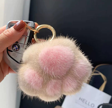 Soft "Paw" Keychain – Pink Latte