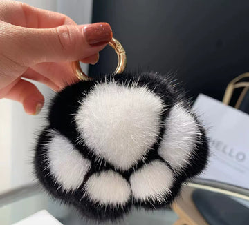 Soft "Paw" Keychain – Black and White