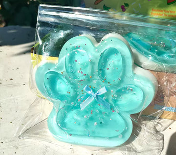 Squish Tab Paw Stress Ball – Blue Lagoon, 14 cm