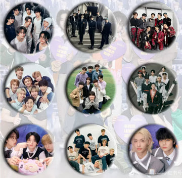 "Stray Kids" Holographic Badge Set, 73mm (9 pcs.)