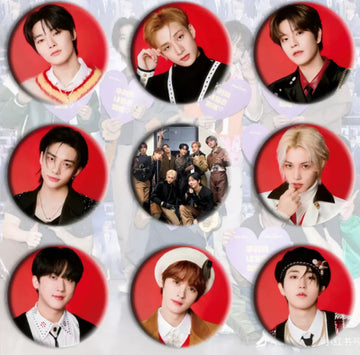 "Stray Kids" Holographic Badge Set, 73mm (9 pcs.)