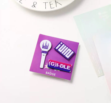 Set of three G-Idle K-pop badges