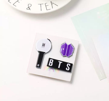 Set of three BTS K-pop badge pins
