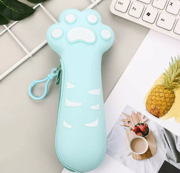 Silicone Pencil Case "Paw" - Sky Blue