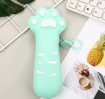 Silicone Pencil Case "Paw" Mint
