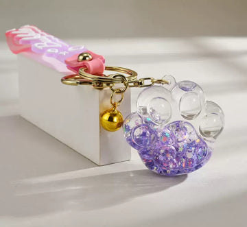 "Bubble" Purple Paw Keychain