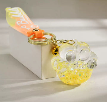 "Bubble" Yellow Paw Keychain