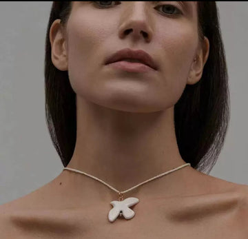 "White String Dove" Pendant