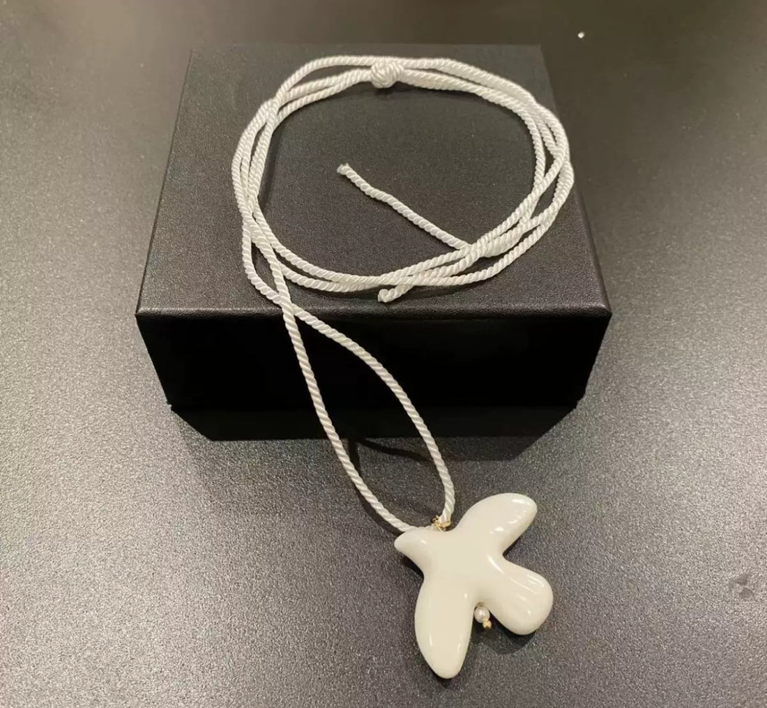 "White String Dove" Pendant