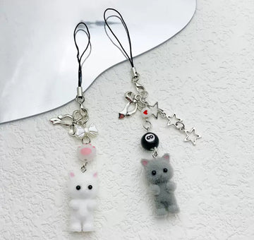 Cat Keychain with Pendant