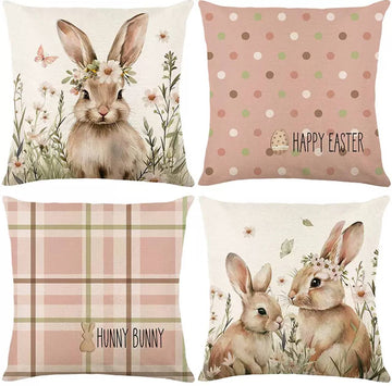 Decorative Pillowcases Easter Bunny 45×45 cm (Set of 4)