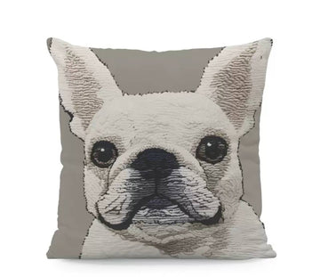 Decorative Pillowcase featuring a Gray Bulldog, 45×45 cm