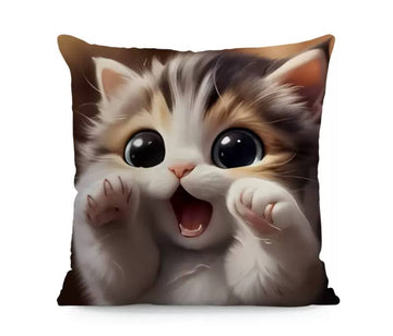 Decorative Pillowcase with Cat Design 3D 45×45 cm