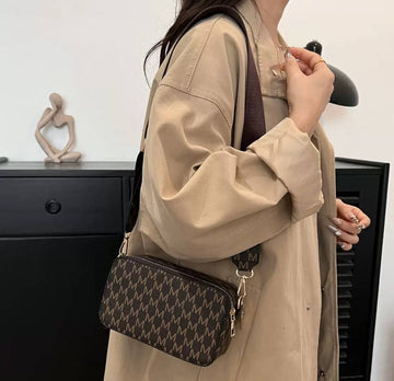 Women's Crossbody Bag with Chocolate Pattern