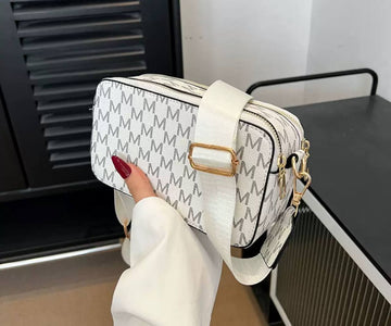 Women's Crossbody Bag with White Pattern