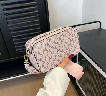 Women's Crossbody Bag with Powdered Pattern