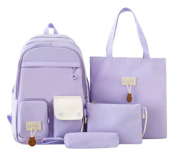 Stylish 4-in-1 Set (Backpack, Shopper, Cosmetic Bag, Pencil Case) Lavender