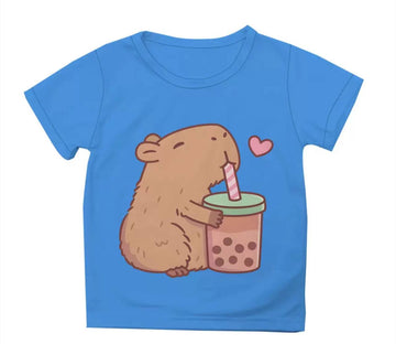 Kids' Capybara Bubble T-Shirt – Blue