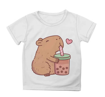 Kids' Capybara Bubble T-Shirt – White