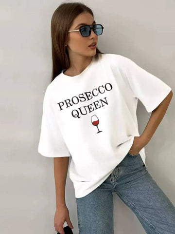 Women's Prosecco Queen T-Shirt - White