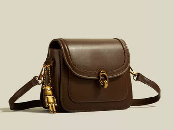 Women's Crossbody Bag with Bear Design – Brown
