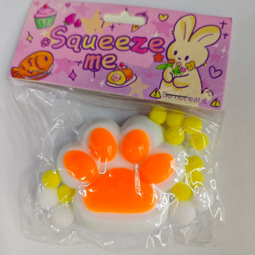 Squish Tab Paw Stress Ball - Orange