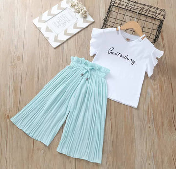 Light Spring/Summer Costume (T-Shirt + Pants) - Blue