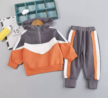 Children's Sports Suit in Orange and Gray