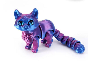 3D Stress-Relief Toy Cat in Purple and Blue