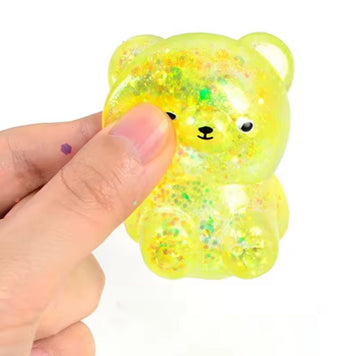 Squishy Stress Relief Gel Toy - Yellow Teddy Bear