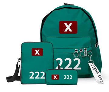 "Squid Game" Player Set: Backpack, Waist Bag, and Pencil Case 222